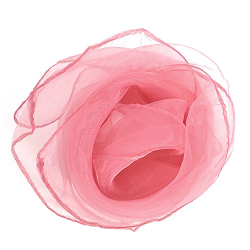 AchidistviQ Fashion - Bufanda de gasa para mujer, color liso, ligera, cuadrada, de color liso, de seda, de gasa, pequeña bufanda de rendimiento de danza, pequeña bufanda cuadrada, color caramelo rosa