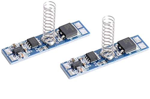 Aftertech® - 2 interruptores Dimmer Touch 12 V 24 V 8 A para perfiles de aluminio y tiras LED con indicador LED azul con memoria