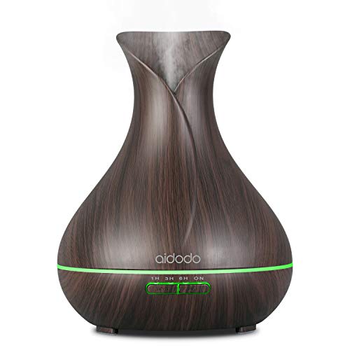 Aidodo 400ml Humidificador Ultras¨®nico Aromaterapia,Difusor de Aroma Aceites Esenciales con Vapor Fr¨ªo, 7-Color LED,4 Temporizador, Ambientador,Humidificador Bebes, Hogar, Oficina,Beb¨¦ etc