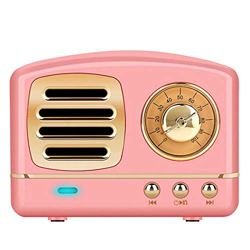 Altavoz portatil Bluetooth Vintage Mini Efecto del Sonido HiFi Envolvente estéreo 3D Bluetooth 4.1+EDR batería de Litio (Rosa) Altavoz portatil Bluetooth Vintage Mini Efecto del Sonido HiFi Envolvente estéreo 3D Bluetooth 4.1+EDR batería de Litio (Rosa)