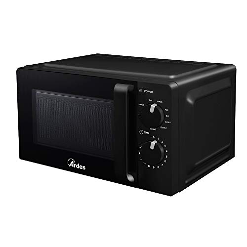 Ardes AR6520G Wave G - Horno microondas con grill de 20 litros, compacto, 9 funciones de cocción combinadas, 5 potencias regulables, plato giratorio y parrilla, temporizador, luz, 700 W, grill 900 W