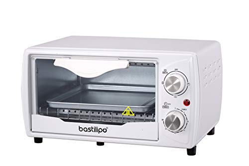 Bastilipo Pisa Mini Horno Tostador, 1000 W, 9 litros, Acero Inoxidable, 2 Velocidades, Blanco