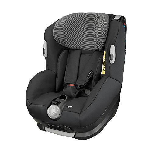 Bébé Confort OPAL, Silla de coche bebé, R44/04, a contramarcha o sentido de la marcha, ajustable y reclinable, instalación con cinturón de seguridad, 0 meses - 4 años, 0-18kg, Black Raven (negro)