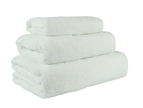 (Blanco) Juego de toallas de baño 3 piezas 100% algodón