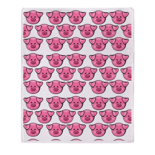 Bonitos cerdos rosados, manta de lana suave, manta de franela suave, mantas de lana para niños, manta de siesta de dibujos animados de jardín de infantes, 40 * 50 pulgadas