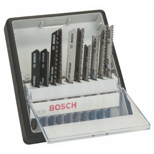 Bosch 2 607 010 574 - Juego de 10 hojas de sierra de calar Robust Line Top Expert, vástago en T - - (pack de 1; 1; 1; 1; 1; 1; 1; 1; 1; 1)