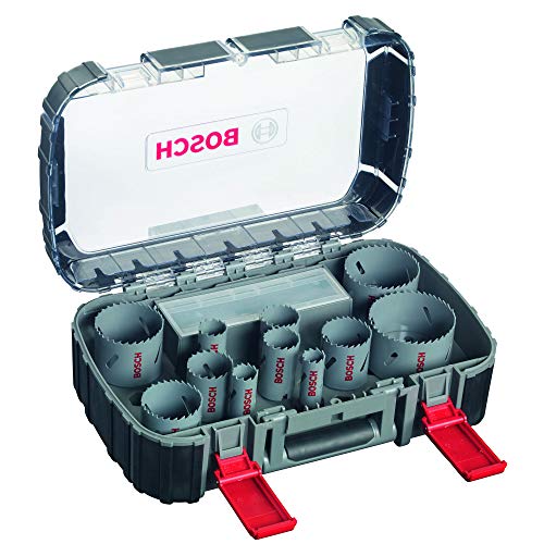 Bosch Professional Set con 17 coronas bimetálicas HSS con adaptador estándar (para madera, metal y plástico, accesorios para taladro atornillador)