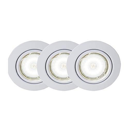 Brilliant g94690 A05 Honor Kit 3 focos empotrables orientable LED, metal/NC, GU10, 5 W, color blanco