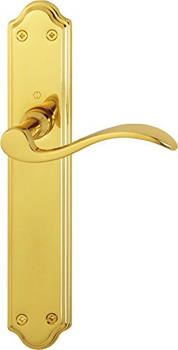 Cambesa MALAGA Juego de Manillas con placa larga, cuadradillo leno, para puertas de 30-50 cm de espesor, F71 latón pulido Cambesa MALAGA Juego de Manillas con placa larga, cuadradillo leno, para puertas de 30-50 cm de espesor, F71 latón pulido