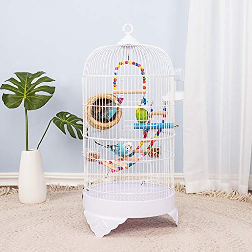 Canarios Jaula Mascota Redondo de acero inoxidable de 75cm de metal de la jaula del loro perla jaula de pájaro Ronda creativa canaria jaula de pájaro con la escala juguetes colgantes Jaulas para Loros Canarios Jaula Mascota Redondo de acero inoxidable de 75cm de metal de la jaula del loro perla jaula de pájaro Ronda creativa canaria jaula de pájaro con la escala juguetes colgantes Jaulas para Loros