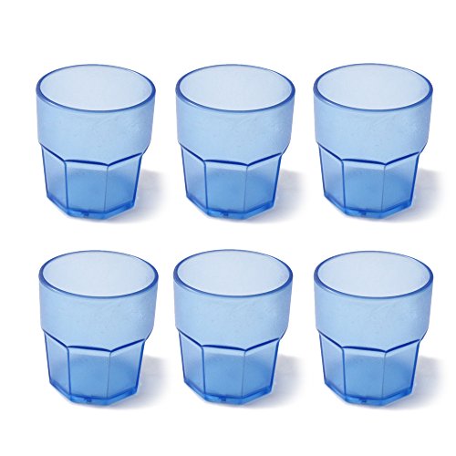 Cartaffini Agile Juego 6 Vasos irrompibles, Azul, 6 Unidad