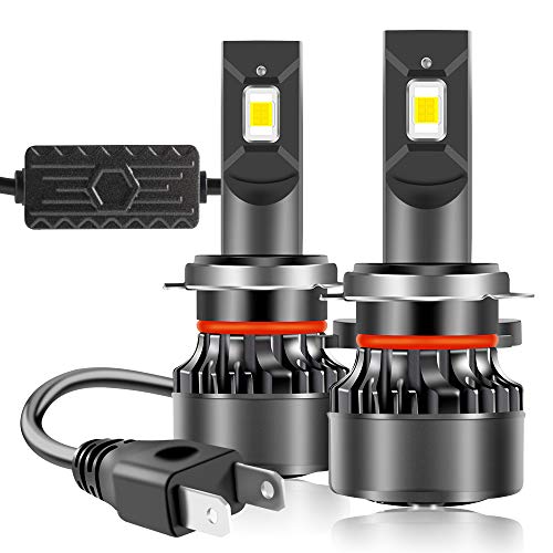 Chemini Bombilla de faro LED H7, 55W 6000K blanco 6600 lúmenes chip de ETI súper brillante kit de conversión de faro de faro bajo/largo Chemini Bombilla de faro LED H7, 55W 6000K blanco 6600 lúmenes chip de ETI súper brillante kit de conversión de faro de faro bajo/largo