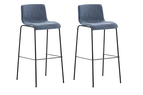 CLP Set 2 Taburetes Hoover Tapizados En Tela I 2 Taburetes De Bar Con Base De 4 Patas De Metal I 2 Taburetes De Cocina Altos Apilables I Color: Azul, Negro CLP Set 2 Taburetes Hoover Tapizados En Tela I 2 Taburetes De Bar Con Base De 4 Patas De Metal I 2 Taburetes De Cocina Altos Apilables I Color: Azul, Negro