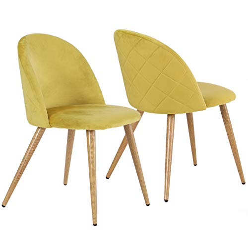 Coavas Juego de 2 Sillas Estilo Vintage Butacas Retro para Salón ,Terciopelo, Caqui Coavas Juego de 2 Sillas Estilo Vintage Butacas Retro para Salón ,Terciopelo, Caqui