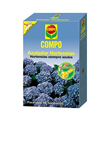 Compo 800g Fertilizante azulador de hortensias, Activa el Color Azul, Soluble en Agua, Negro, 800 g