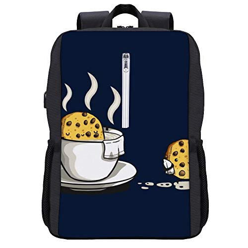 Cookie Jacuzzi Mochila Daypack Bookbag Laptop School Bag con puerto de carga USB