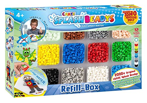 CRAZE- Cuentas de fusibles Fuse Beads Splash BEADYS Caja de Recarga Juego de Recambio de Perlas para niños 10006, Multicolor , color/modelo surtido