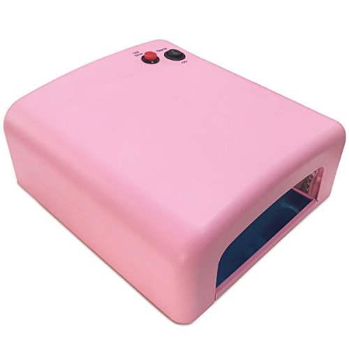 Crisnails® Lámpara UV 36W, Secador de Uñas para Manicura y Pedicura Permanente o Semipermanente, Timer 120s, Color Rosa