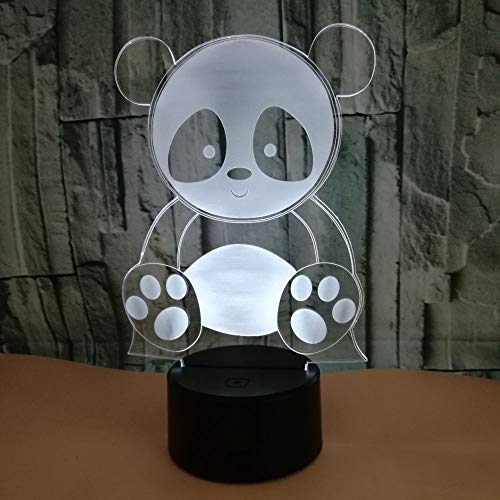 Cute Panda 3D Night Light Creative Electronic Illusion 3D Light LED 7 Color USB Touch Table Lamp Child Gift 2 Control Remoto