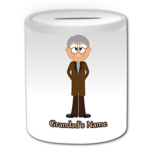De regalo con mensaje personalizado - Hucha para el abuelo (miembro de la familia diseño de, blanco) - el nombre/mensaje en el diseño de - abuelo De regalo con mensaje personalizado - Hucha para el abuelo (miembro de la familia diseño de, blanco) - el nombre/mensaje en el diseño de - abuelo