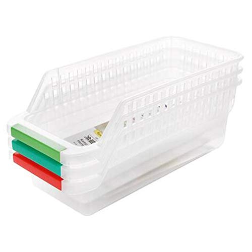Deanyi 3 PCS plástico Durable despensa de la Cocina del Organizador del gabinete frigorífico congelador de Alimentos Almacenamiento de Contenedores con Mango Color al Azar