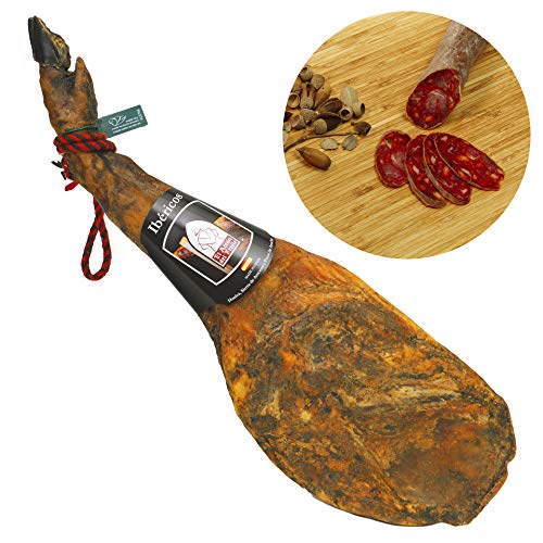 EL ARCON | Paleta de Cebo de Campo Ibérico 50% Raza Ibérica 5/5,5 Kg | Precinto Verde | Sierra de Aracena y Picos de Aroche, Área Jabugo (Huelva) | Con media caña de chorizo extra ibérico de bellota EL ARCON | Paleta de Cebo de Campo Ibérico 50% Raza Ibérica 5/5,5 Kg | Precinto Verde | Sierra de Aracena y Picos de Aroche, Área Jabugo (Huelva) | Con media caña de chorizo extra ibérico de bellota