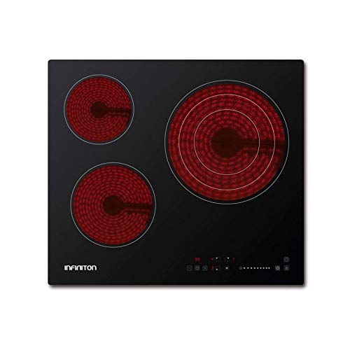 Encimera - Infiniton VITRO316, Vitrocerámica, Eléctrica, 3 zonas, 60cm, Táctil, 3000W, Negro Encimera - Infiniton VITRO316, Vitrocerámica, Eléctrica, 3 zonas, 60cm, Táctil, 3000W, Negro