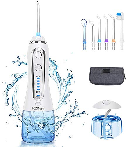 ESSEASON Irrigador Bucal Portátil Profesional - 5 Modos Irrigador Dental Recargable, 300ml Tanque de Agua Extraíble, IPX7 Impermeable con 6 Boquillas (Azul) ESSEASON Irrigador Bucal Portátil Profesional - 5 Modos Irrigador Dental Recargable, 300ml Tanque de Agua Extraíble, IPX7 Impermeable con 6 Boquillas (Azul)