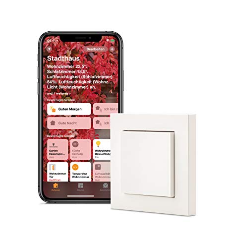 Eve Light Switch - Interruptor de luz inteligente, fácil de cambiar y cruzar, compatible con multiinterruptores, horarios integrados, diseño personalizable (Apple HomeKit)
