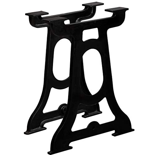 Festnight 2 Patas para Mesa en Y Patas de Mesa de Comedor Estilo Industrial Hierro Fundido Negro 54x72cm