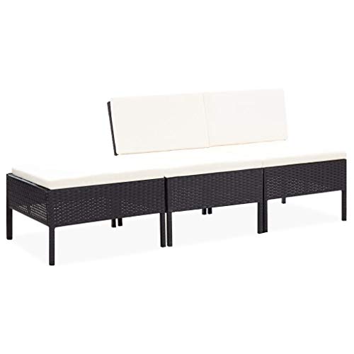 Festnight Set de Muebles de Jardín Juego de Sofás para Jardín con 2 Sofás de Centro 1 Reposapiés 2 Cojines de Respaldo 3 Cojines de Asiento Ratán Sintético Negro y Blanco Crema Festnight Set de Muebles de Jardín Juego de Sofás para Jardín con 2 Sofás de Centro 1 Reposapiés 2 Cojines de Respaldo 3 Cojines de Asiento Ratán Sintético Negro y Blanco Crema