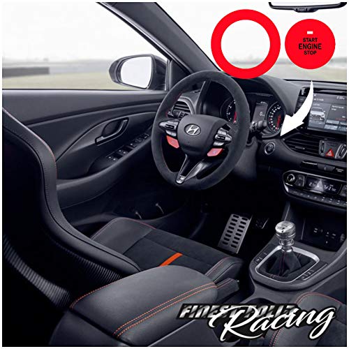 Finest Folia Adhesivo para coche con diseño de botón de arranque, botón de arranque, interruptor de presión, cubierta de botones (rojo brillante, juego de botones de inicio (R065))