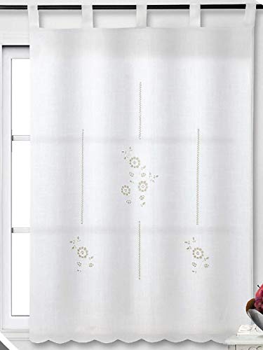 Foren Tex - Cortina, Visillo de Cocina, (L-1051), 100 x 150 cm, Bordada (150 x 180 cm) Foren Tex - Cortina, Visillo de Cocina, (L-1051), 100 x 150 cm, Bordada (150 x 180 cm)