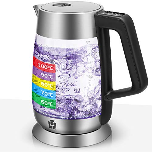 ForMe Hervidor Eléctrico de Vidrio Agua 1,8 I Ajuste Temperatura Regulable 60-100ºC I Cristal Hervidora I LED Iluminación Tetera Eléctrica I Función de Mantenimiento del Calor I Libre de BPA ForMe Hervidor Eléctrico de Vidrio Agua 1,8 I Ajuste Temperatura Regulable 60-100ºC I Cristal Hervidora I LED Iluminación Tetera Eléctrica I Función de Mantenimiento del Calor I Libre de BPA