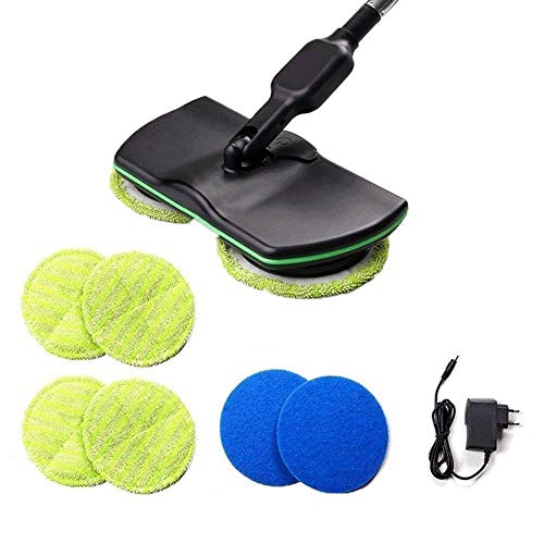 Fregona Giratoria Eléctrica Eléctrica De Limpieza Fregadora De Mano Spinning Mop Recargable Limpiador De Piso Con Motor Con 4 Piezas Yellow Pad 2 Piezas Blue Pad