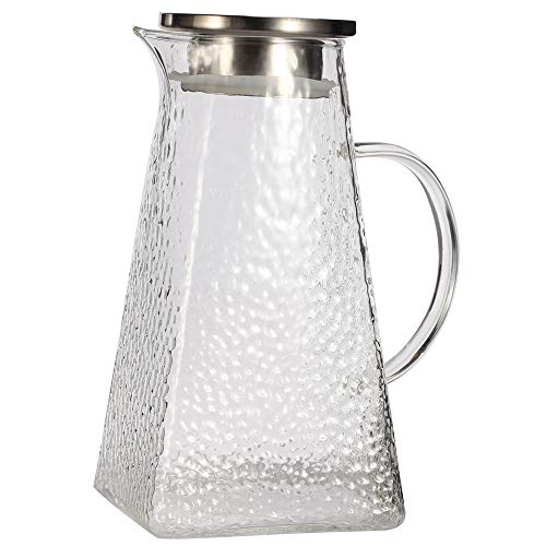 G.a HOMEFAVOR Jarra Agua Cristal de Borosilicato con Tapa Jarra de Mesa Multiusos