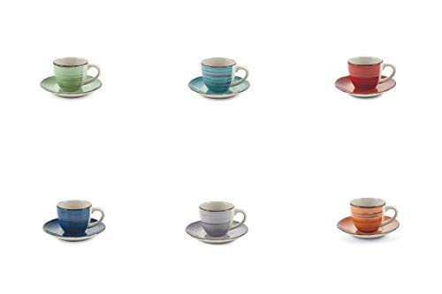 Galileo casa 2192229 Dubai Light juego para Café 6 tazas con platillo, Multicolor