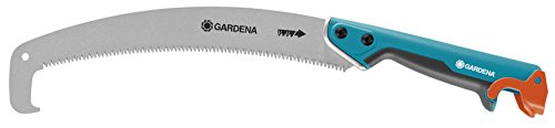 GARDENA 8739-20 ,Sierra curva 300 P para corte óptimo de ramas, gancho de recogida, cromado duro, tope antideslizante, preciso dentado afilado en 2 lados, longitud hoja 300 mm GARDENA 8739-20 ,Sierra curva 300 P para corte óptimo de ramas, gancho de recogida, cromado duro, tope antideslizante, preciso dentado afilado en 2 lados, longitud hoja 300 mm