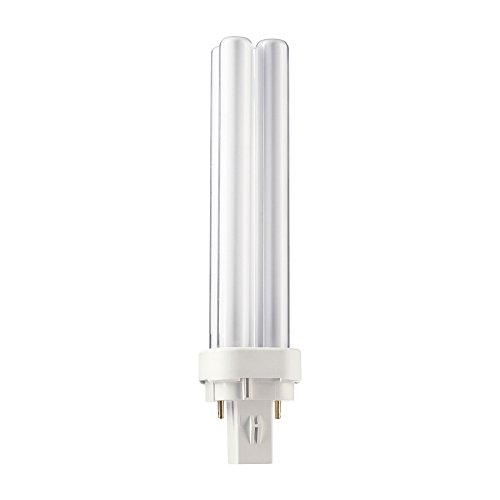 GE de bajo consumo iluminación 2 pin BIAX D CFL 18 W G24d-2, 10.000 horas de funcionamiento, luz blanca cálida