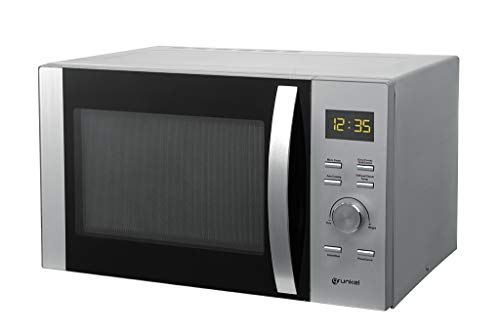 Grunkel - Microondas digital con grill y horno de 30 litros de capacidad en acero inoxidable y 900W. 5 niveles de potencia y 4 niveles de combinado. Temporizador hasta 60 minutos. Modelo MWG-30SS