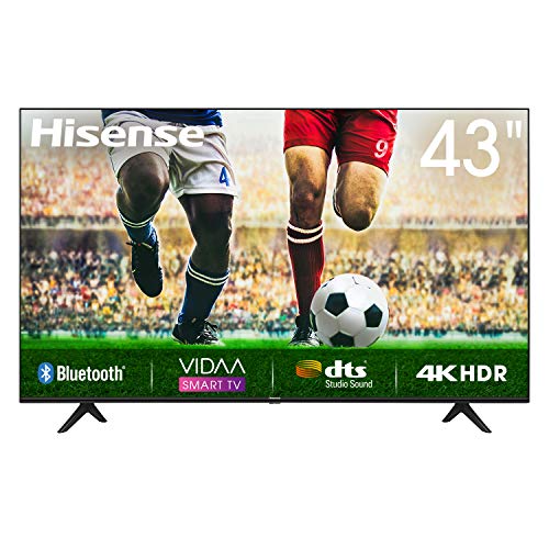 Hisense Uhd TV 2020 43A7100F - Smart TV Resolución 4K, Precision Colour, Escalado Uhd con Ia, Ultra Dimming, Audio Dts Studio Sound, Vidaa U 4.0, Compatible Alexa, Negro