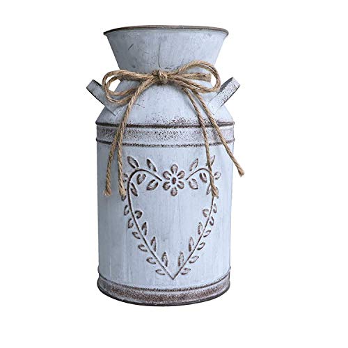 Hopeas Jarrón Rústico de Metal Florero Vintage Maceta de Flores Jarrón Decorativo de Flores para Decoración de Mesa Hopeas Jarrón Rústico de Metal Florero Vintage Maceta de Flores Jarrón Decorativo de Flores para Decoración de Mesa