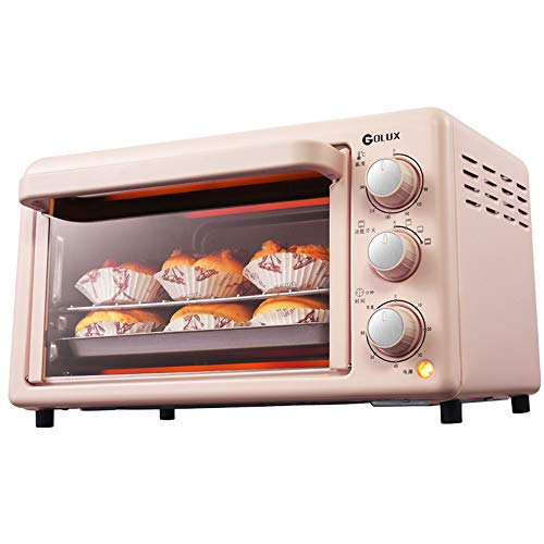 Horno eléctrico Compacto, Mini Horno multifunción de 19L, 1200W, Control de Temperatura Independiente de 0~240 ℃, Temporizador de 0-60 Minutos, Accesorios estándar, Rosa