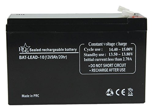 HQ BAT-LEAD-10 batería recargable - Batería/Pila recargable (9000 mAh, Universal, Plomo-ácido, 6,5 cm, 15 cm, 9,5 cm) Negro