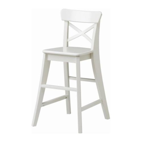 IKEA INGOLF para niños con diseño de silla alta de madera en colour blanco; De madera maciza