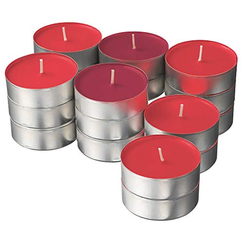 Ikea SINNLIG - Velas de té perfumadas (59 mm, 24 unidades), diseño de bayas rojas