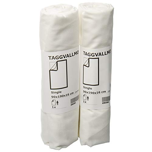 Ikea TAGGVALLMO - Juego de sábanas bajeras ajustables para cama individual, 90 x 190 cm, 2 unidades