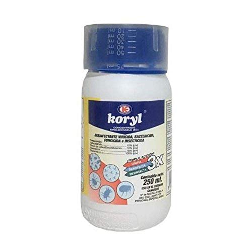IMPEX EUROPA Desinfectante KORYL 4 en 1 Viricida, Bactericida, Fungicida e Insecticida Concentrado Emulsionable (250 ml) IMPEX EUROPA Desinfectante KORYL 4 en 1 Viricida, Bactericida, Fungicida e Insecticida Concentrado Emulsionable (250 ml)