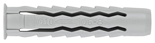 INDEX Fixing Systems TN4S10 [TN4S] Taco de nylon de 4 segmentos para todo tipo de materiales (10 x 50 Ø10), 10 x 50 mm, diámetro de 10 mm, Set de 50 Piezas