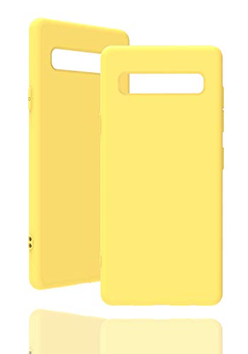 Inv Funda para Samsung Galaxy S10 Plus, color amarillo, funda de silicona original, alta calidad, acabado perfecto